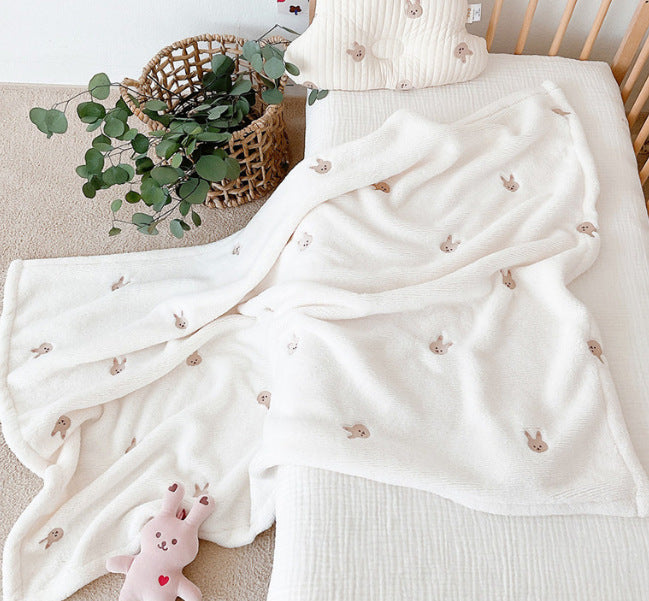 Korean Plush Baby Blanket for Autumn and Winter