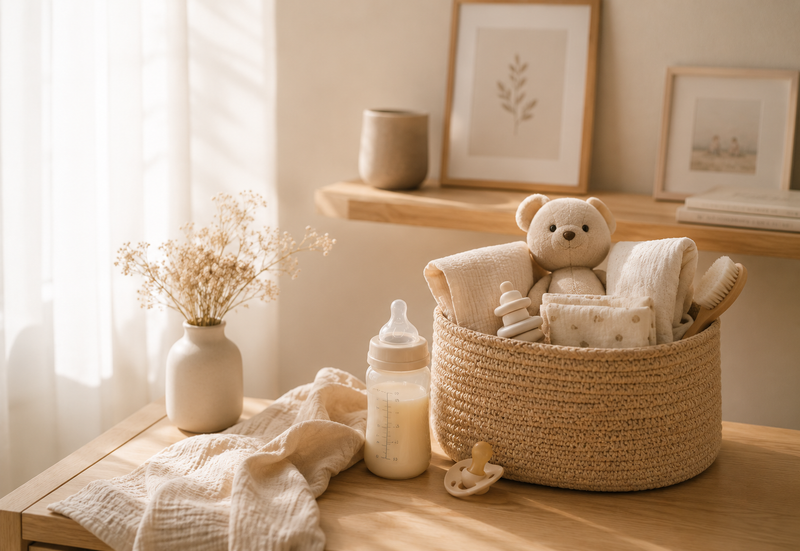 Nevababy essentials arranged together