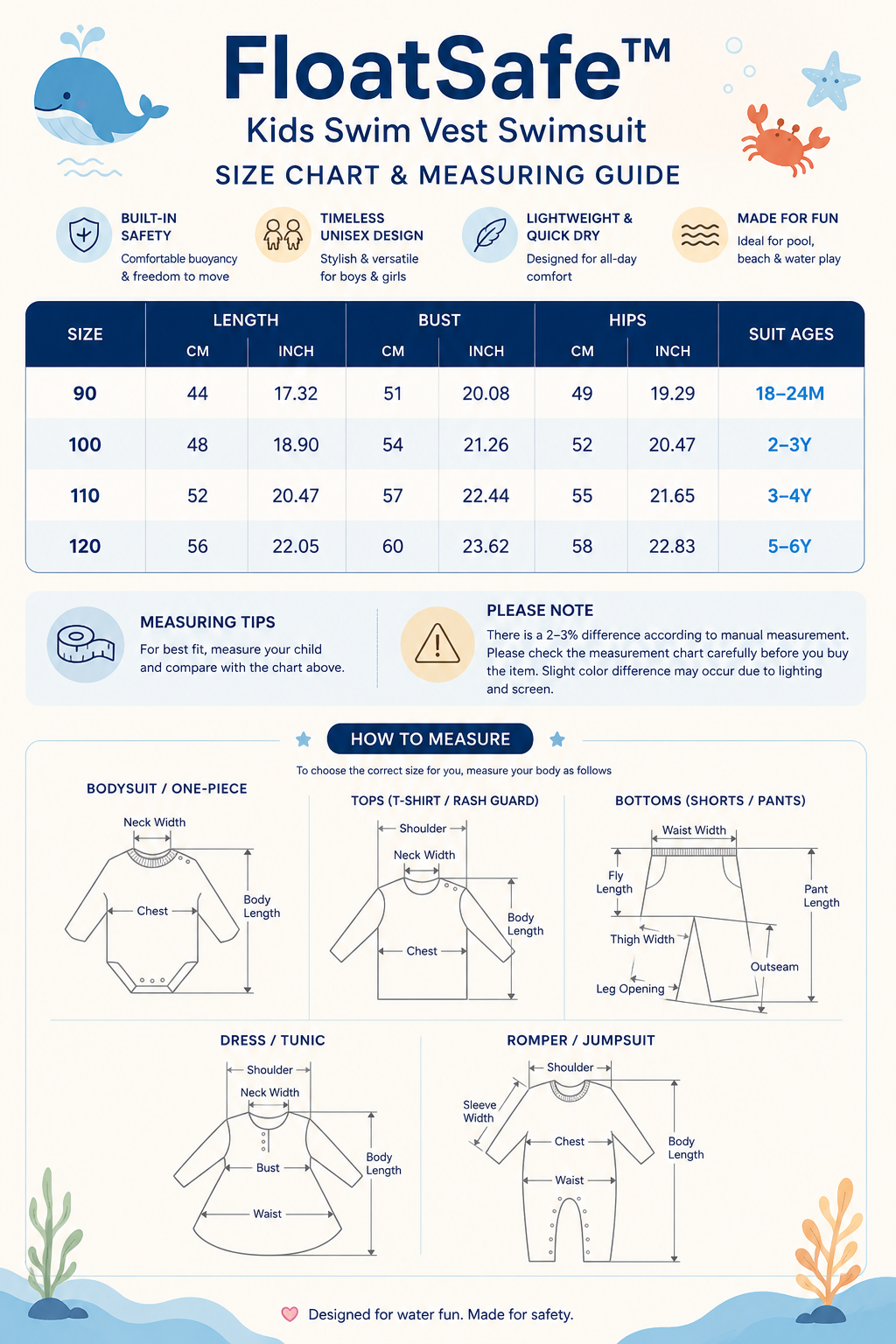 WaveHug™ Kids Swim Float Suit